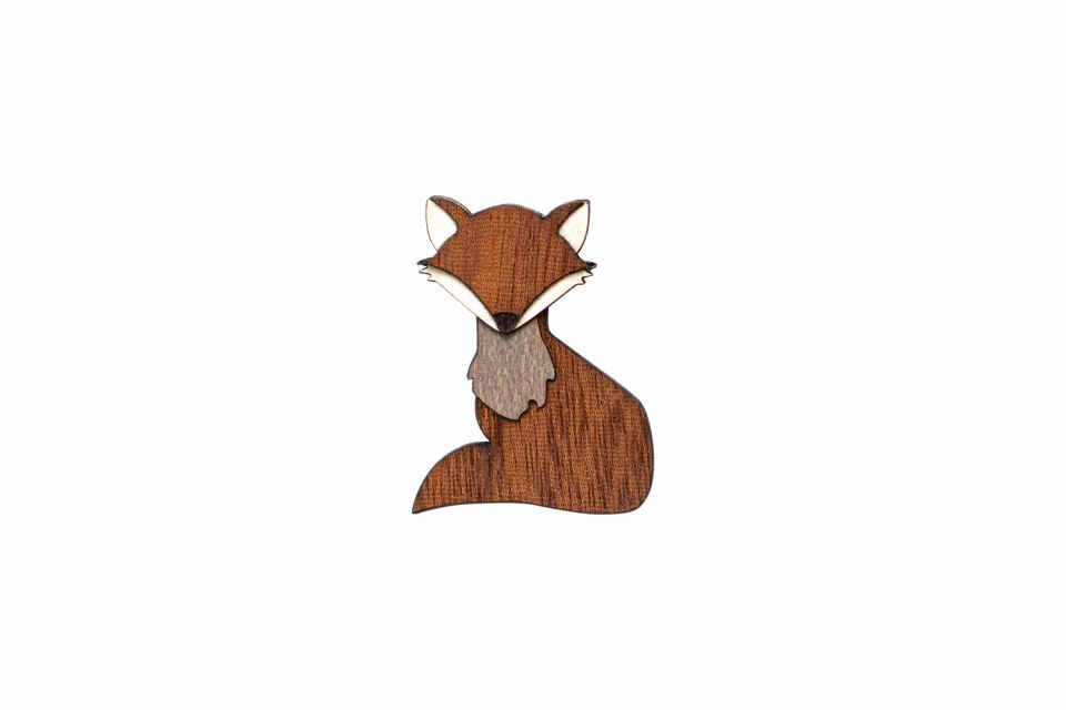fox-brooch BeWooden: Bystrouška Brooch - zn. BeWooden