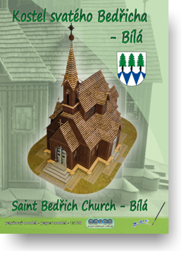 ob_bila011 Vystřihovánky hradů, zámků a památek: Kostel sv. Bedřicha - Bílá